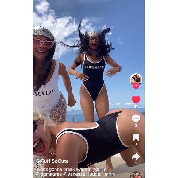 SMALL NWT CottageCore  WeWoreWhat Black & White Bridesmaid Bridal Swimsuit - Picture 5 of 8